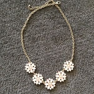 Pink and gold flower necklace